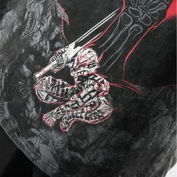 Xenpachi Berserk Anime Curse Printed French Terry Cotton Kimono Jacket image 4