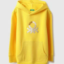 United Colors of Benetton Boys Regular Fit Hooded Neck Solid Casual Sweatshirt-picture-1