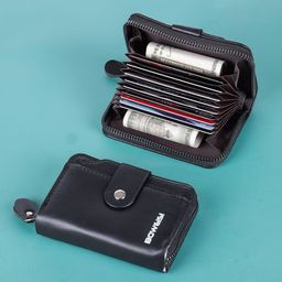 WATCHSTAR Men Zip Detail Leather Card Holder-20