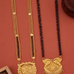 DIVASTRI Set of 2 Gold-Plated Artificial Beaded Mangalsutra-image-27