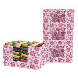 Kuber Industries Pink & White 4 Pieces Printed Cloth Organisers-22