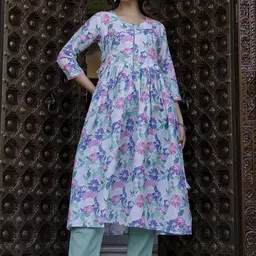 EthniFlair Women Floral Printed Kurta with Palazzo-51