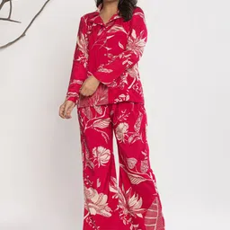 Varanga Printed Shirt Collar Shirt With Trousers Co-Ords-image-48