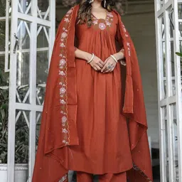 KALINI Women Embroidered Anarkali Kurta Set-picture-29