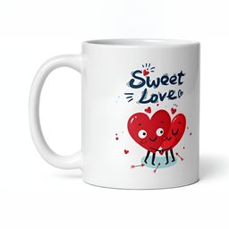 Mr UVD White & Red Graphic Printed Ceramic Matte Mug-350 ml-picture-1