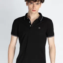Status Quo Men Solid Polo Collar Cotton Slim Fit T-shirt-image-85