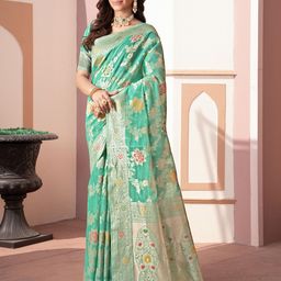 GAJARAI Floral Zari Silk Cotton Banarasi Saree-image-52