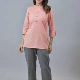 Suha Women Mandarin Collar Cotton Top-picture-31