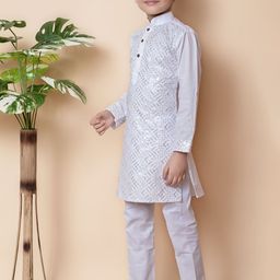Cae Boys Embroidered Regular Sequinned Kurta with Pyjamas image 2