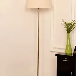 Divine Trends Off-White Brass Floor Lamp With Shade image 3