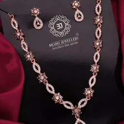 Anouk Rose Gold-Plated Stone-Studded Jewellery Set image 3
