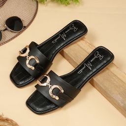 Bruno Manetti Textured Open Toe Flats-2