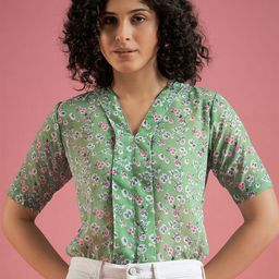 Mayra Women Floral Print Georgette Shirt Style Top-picture-48