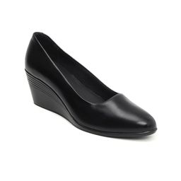 Zoom Shoes Round Toe Leather Wedge Heel Pumps-47