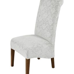 HOKIPO Grey Stretchable Velvet Long Back Chair Covers-image-80