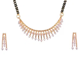DEGHLAM Gold Plated Artificial Stones And Beads Mangalsutra With Earrings-41