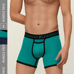 XYXX Men IntelliSoft Antimicrobial Micro Modal Pack of 2 Vibe Trunks XYTRNK2PCKN158-46