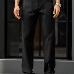Maniac Men Comfort Tapered Fit Joggers Trousers-image-89
