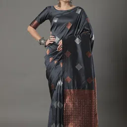 SHOP DROP Woven Design Pure Silk Banarasi Saree-image-53