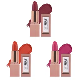 Beauty People Set Of 3 Glorified Gold Matte Lipstick- 3.8 g Each- 103- 128- 131-26