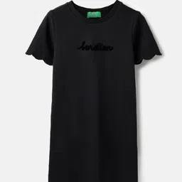 United Colors of Benetton Girls Embroidered Pure Cotton T-shirt Midi Dress-picture-37