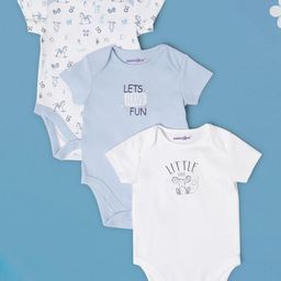 Babies R Us Infant Boys Pack Of 3 Printed Cotton Bodysuit-image-93