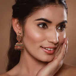 Jazz and Sizzle Gold-Plated Dome Shaped Jhumkas image 3