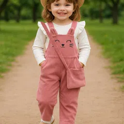 Ninas Girls Printed Dungaree Pant With Top-picture-34
