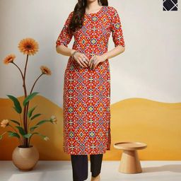 HERE&NOW Selection Of 2 Ethnic Motifs Printed Round Neck Straight Kurta-image-54