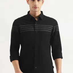 United Colors of Benetton Men Slim Fit Horizontal Stripes Opaque Striped Casual Shirt-picture-47