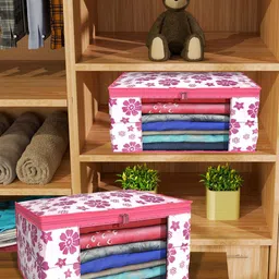 Kuber Industries Pink & White 24 Pieces Printed Drawer Organiser-26