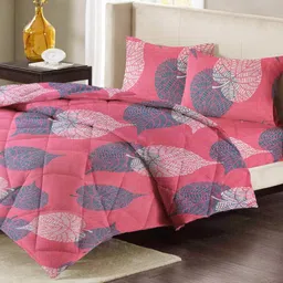 VAS COLLECTIONS Pink & White Heavy Winter 210 GSM Double Bed Comforter-image-58