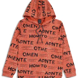 CAVIO Boys Typography Printed Hood Cotton Pullover Sweatshirt-picture-25