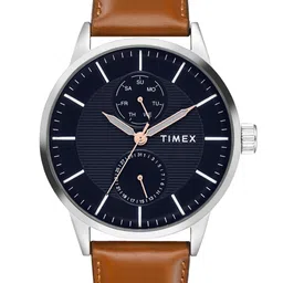 Timex Men Brass Dial Leather Straps Multifunctional Watch TWEG19912-image-1