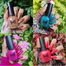 MI FASHION Set Of 4 Ultra High Glass HD 3D Shine Long Lasting Nail Polish 15ml-38