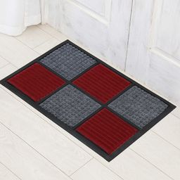 Ariana Red & Grey Textured Anti-Skid Doormat-19