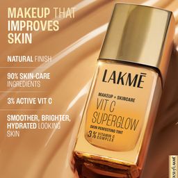 Lakme Makeup+Skincare VitC Superglow Skin Perfecting Tint 25 ml - Neutral Almond N340 image 5