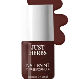 Just Herbs 12 Free Formula Nail Paint Enriched With Jojoba Oil-11ml-Velvet Vixen-06-16