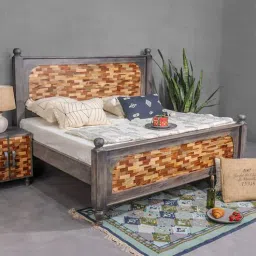 fabuliv Frediano Queen Size Bed In Dual Tone-picture-35
