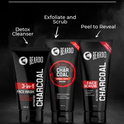 BEARDO Set Of 2 Oil Control & Anti-Pollution 3-In-1 Activated Charcoal Facewash-100ml Each image 3