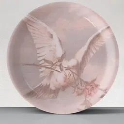 nestroots Pink Printed Ceramic Wall Decor-image-21