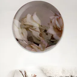 nestroots Off White & Black Floral Printed Wooden Wall Plate-image-78
