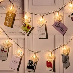 SPARK WORLD Yellow Heart Shaped String Lights-14
