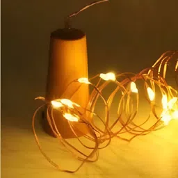 ENORMITY Yellow & White Rice Shape Bulb String Lights image 1