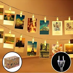 ENORMITY Yellow Photo Clip Shape String Lights-7