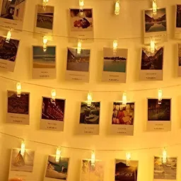 SPARK WORLD Yellow Photo Clip Shape String Lights image 1