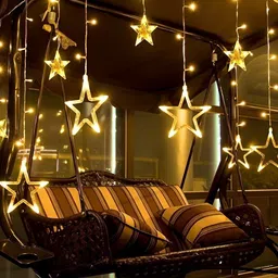 SPARK WORLD Yellow Star Shape String Lights-10