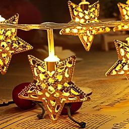 ENORMITY Yellow Metal LED Star-Shaped String Lights image 1