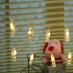 SPARK WORLD Yellow Photo Clip Shape String Lights-62