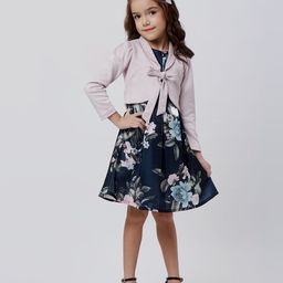Peppermint Girls Floral Printed Satin A-Line Dress-image-37